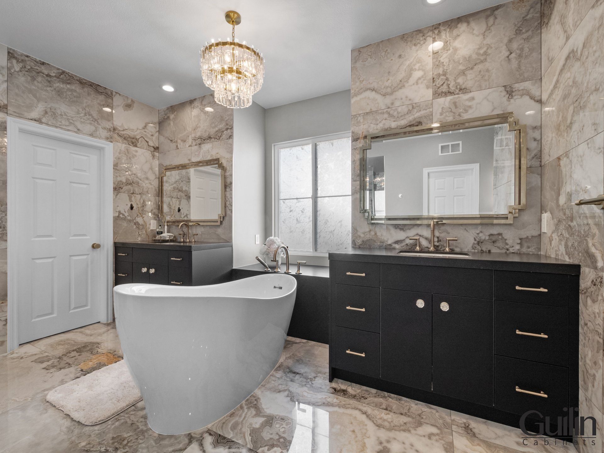 Majestic Master Bathroom Remodel in Orange County by Guilin Cabinets