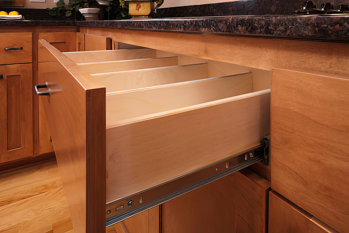 You need to consider the amount of space needed for the doors and drawers to open fully without hitting other cabinets or appliances.