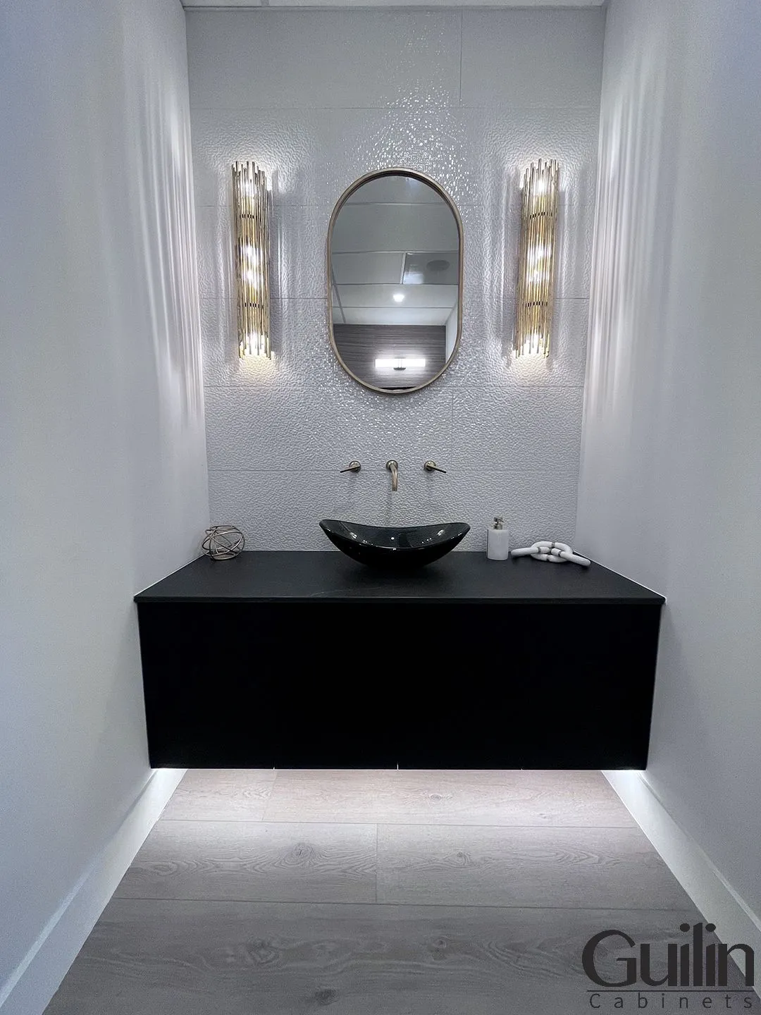 Additionally, having the powder room in the middle of the house makes cleaning and maintenance much simpler.