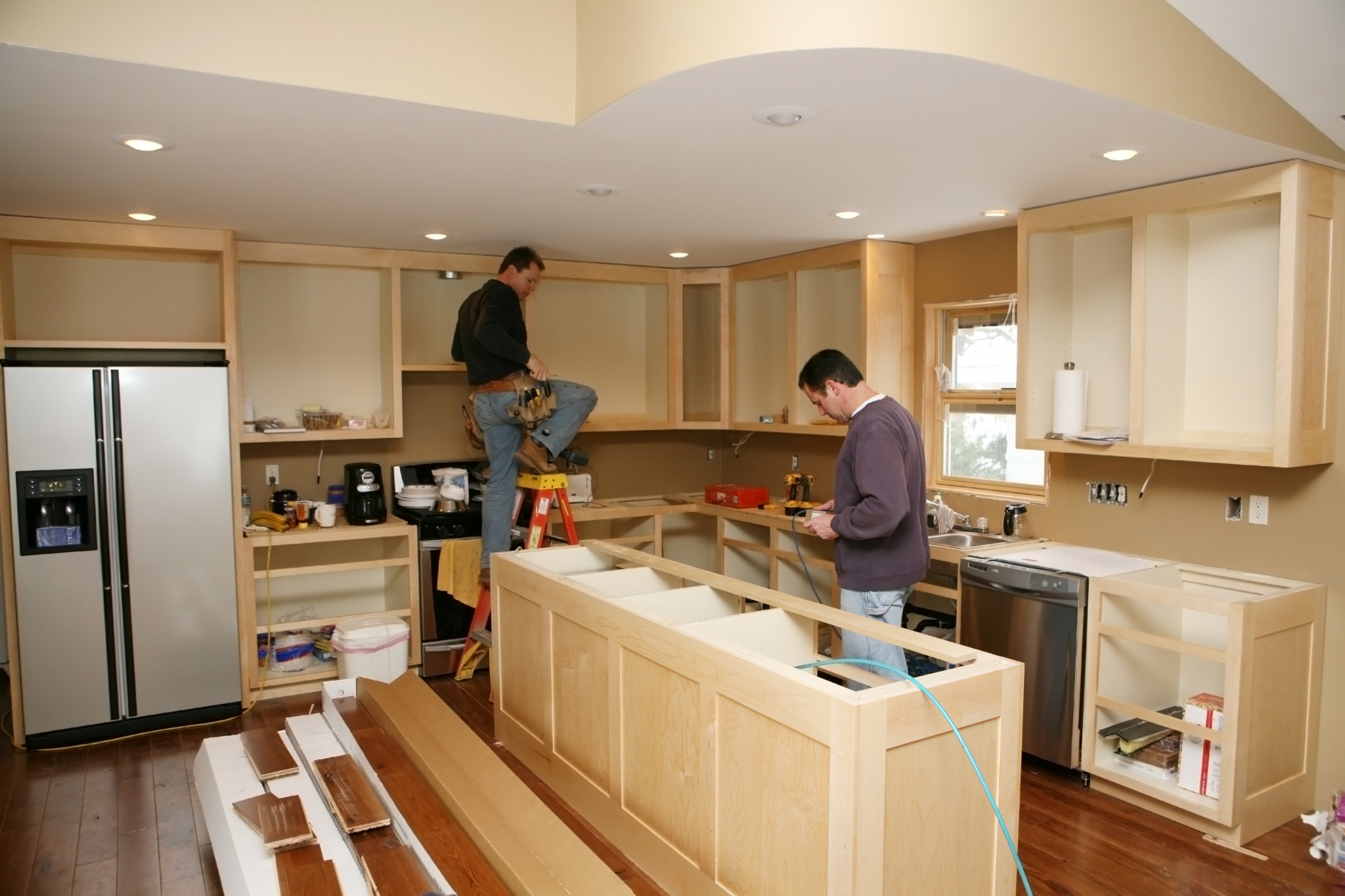 Refacing cabinets is also a common home improvement project that doesn't require a permit.