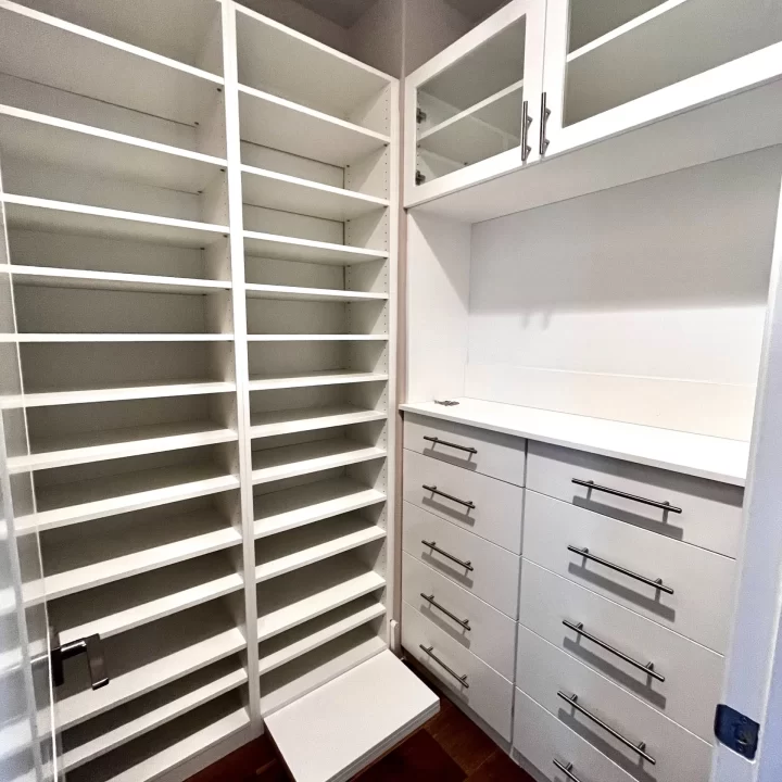 White Walk in Closet with Drawer Fronts 1 1 scaled