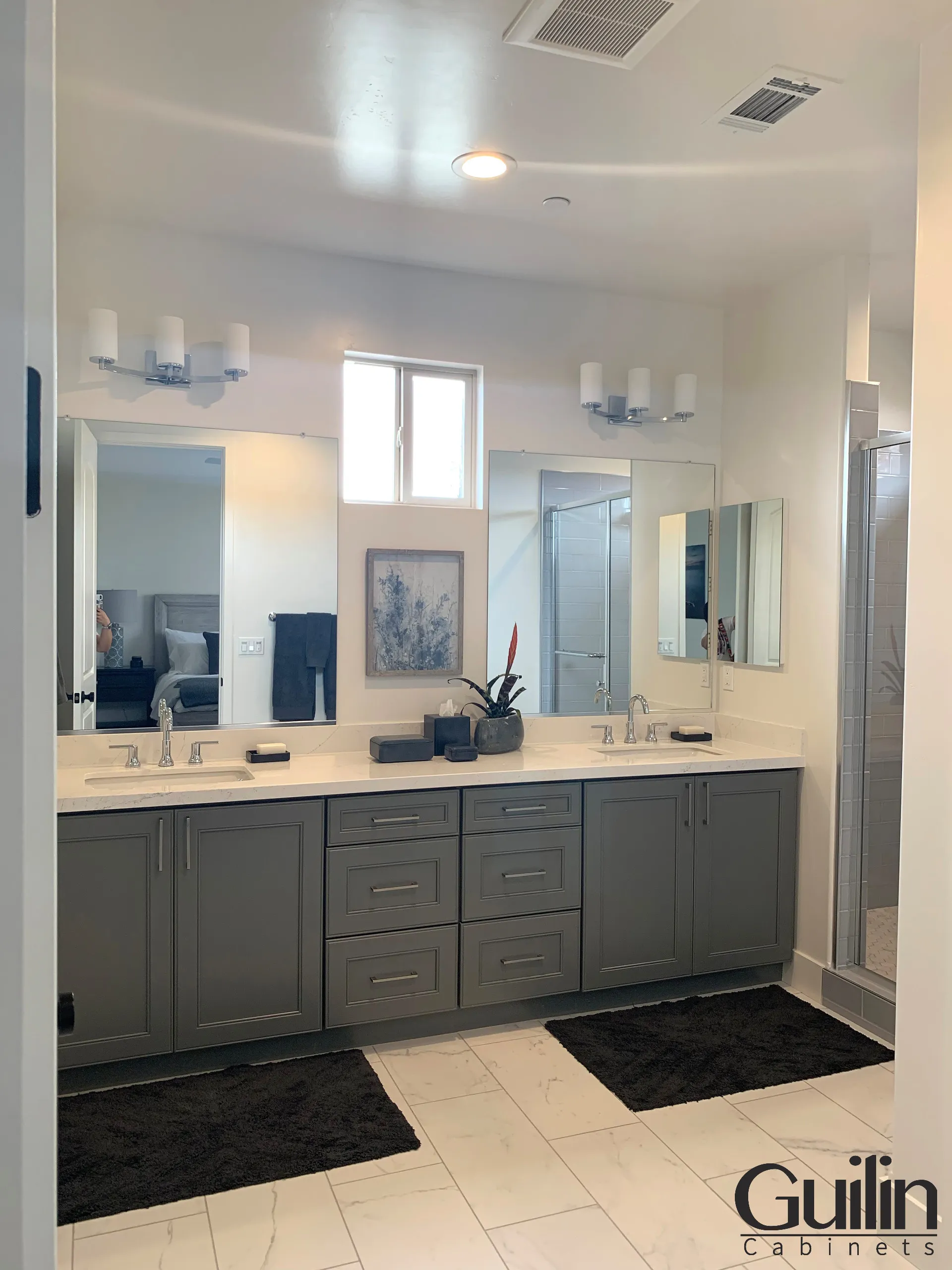 Custom Bathroom Vanity And Installed By Guilin Cabinets Bathroom, Orange County, CA