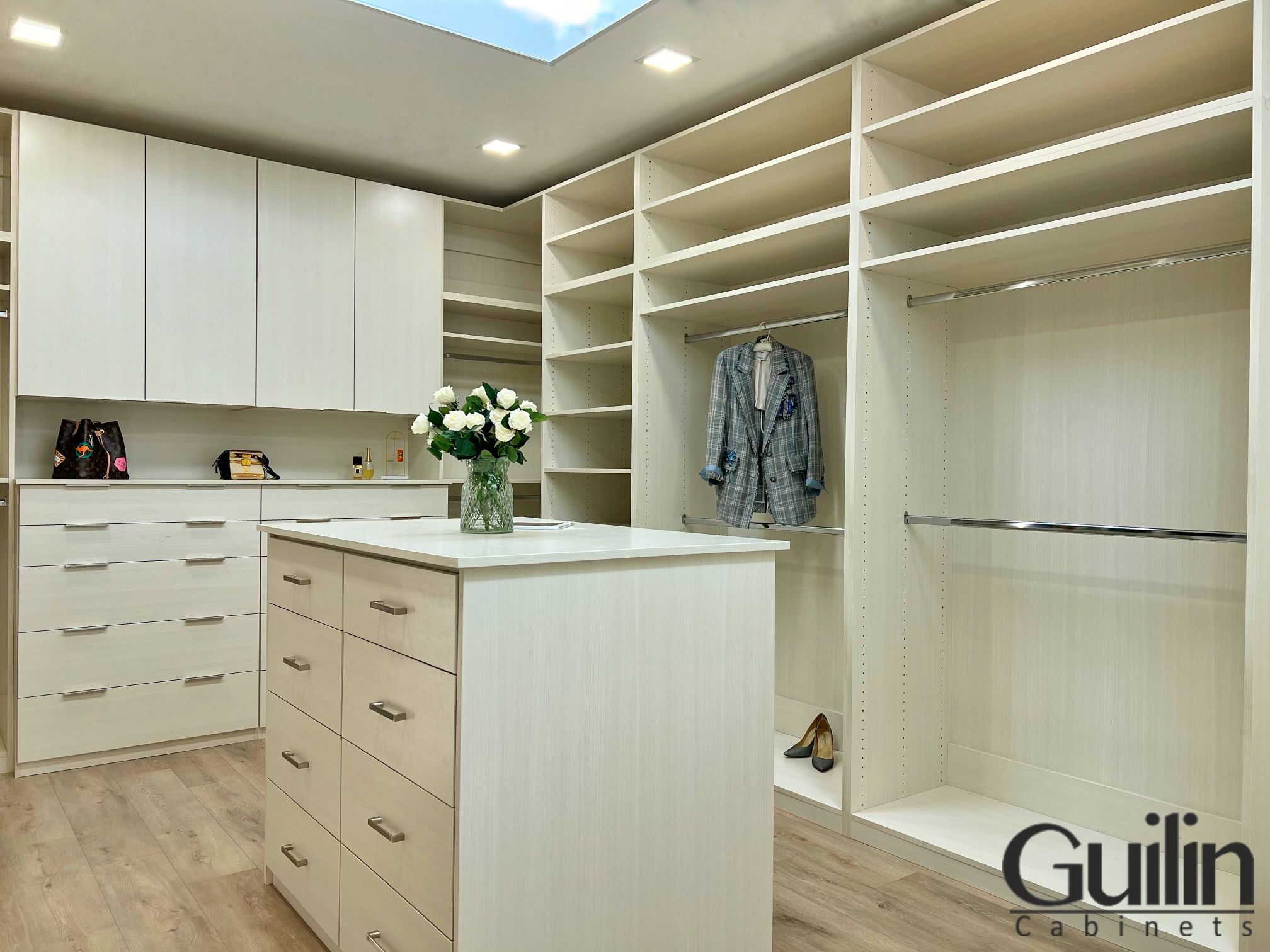 The big advantage of custom closets is their ability to create an illusion of more space
