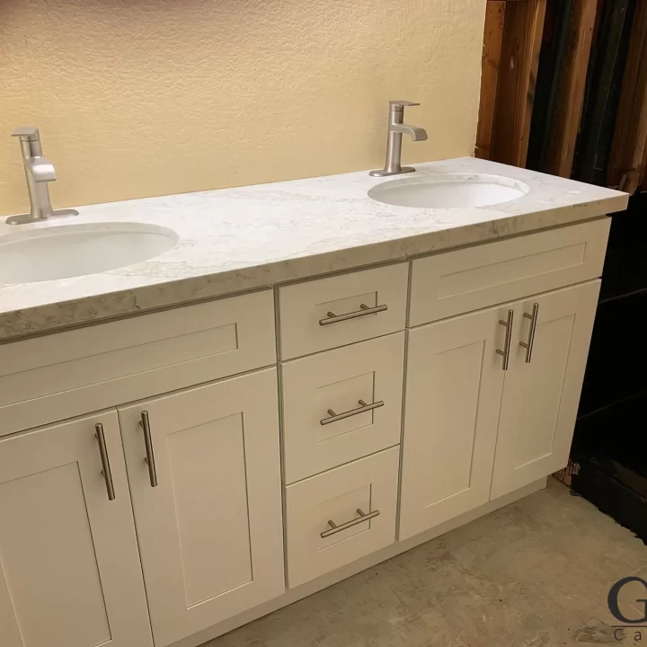 Custom Vanity Cabinets With Quartz Countertops We Installed in Aliso Viejo CA