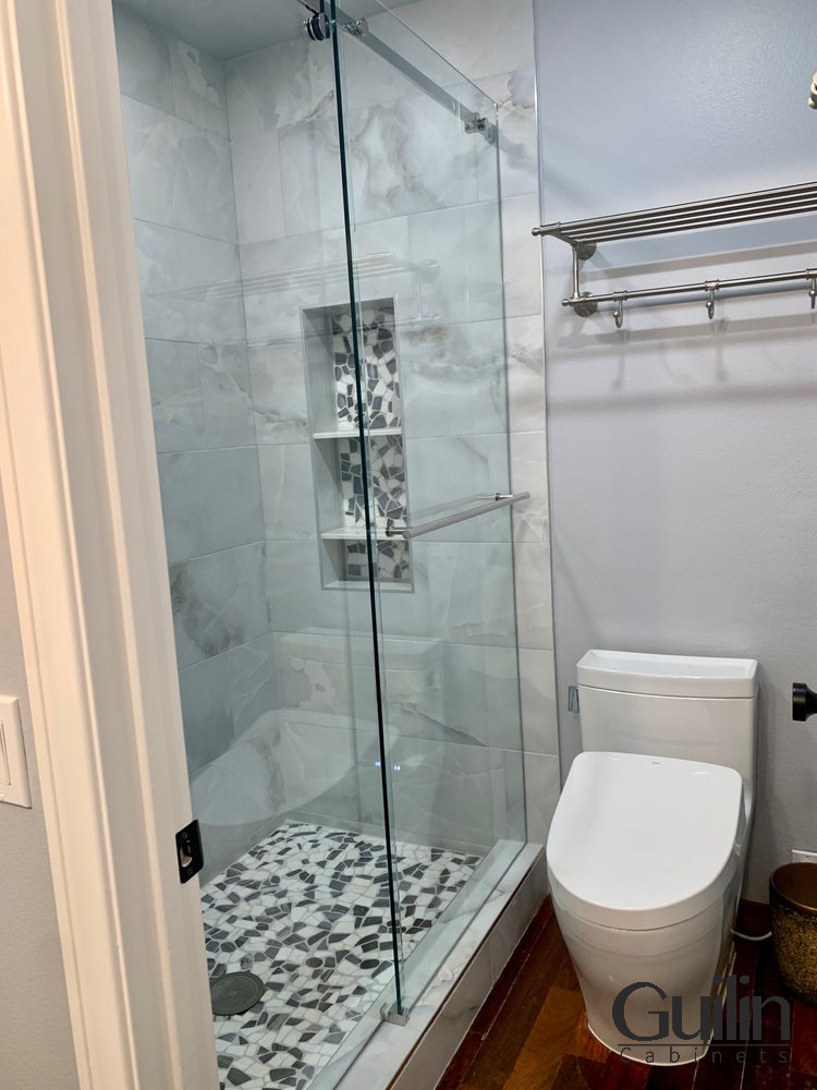 The shower or bath area is another essential part of a guest bathroom
