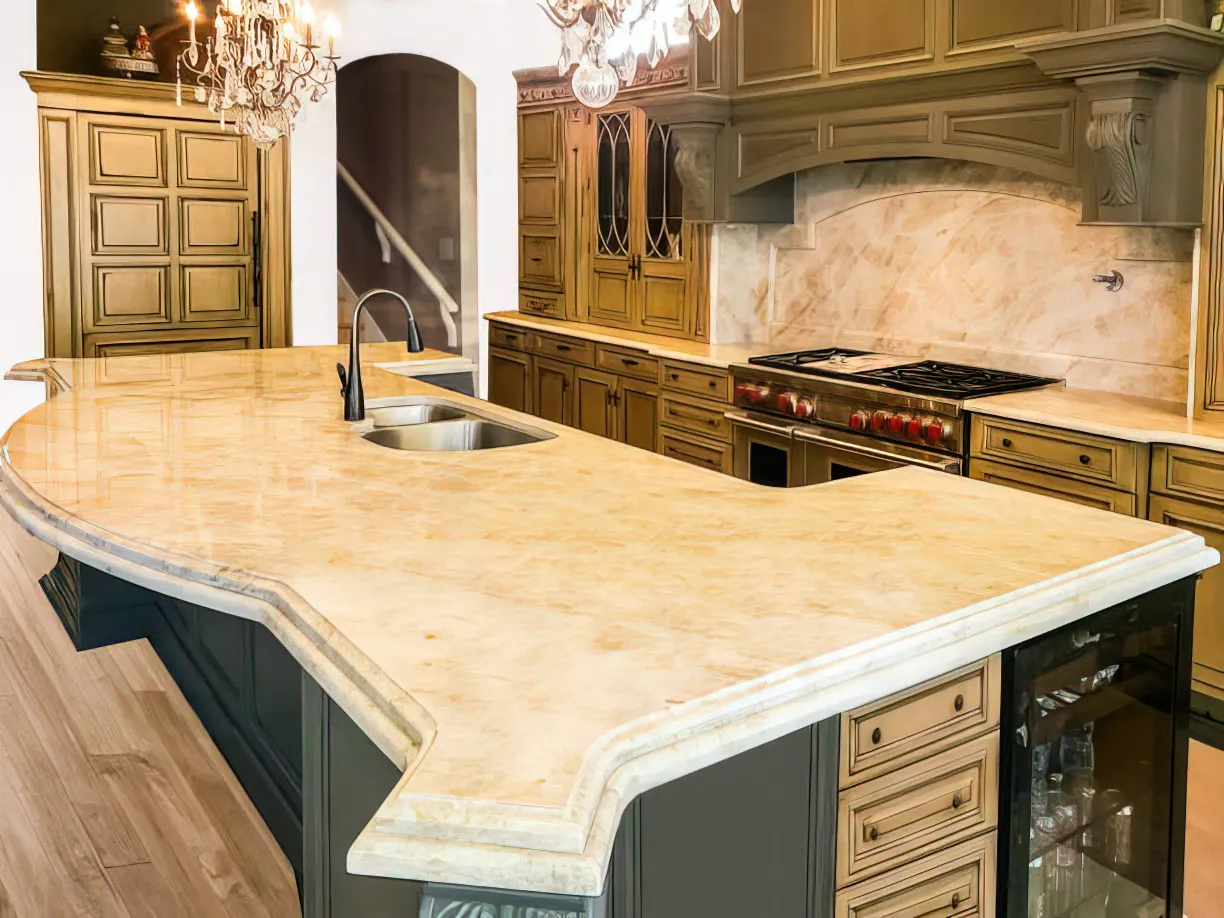 Limestone counter top 1