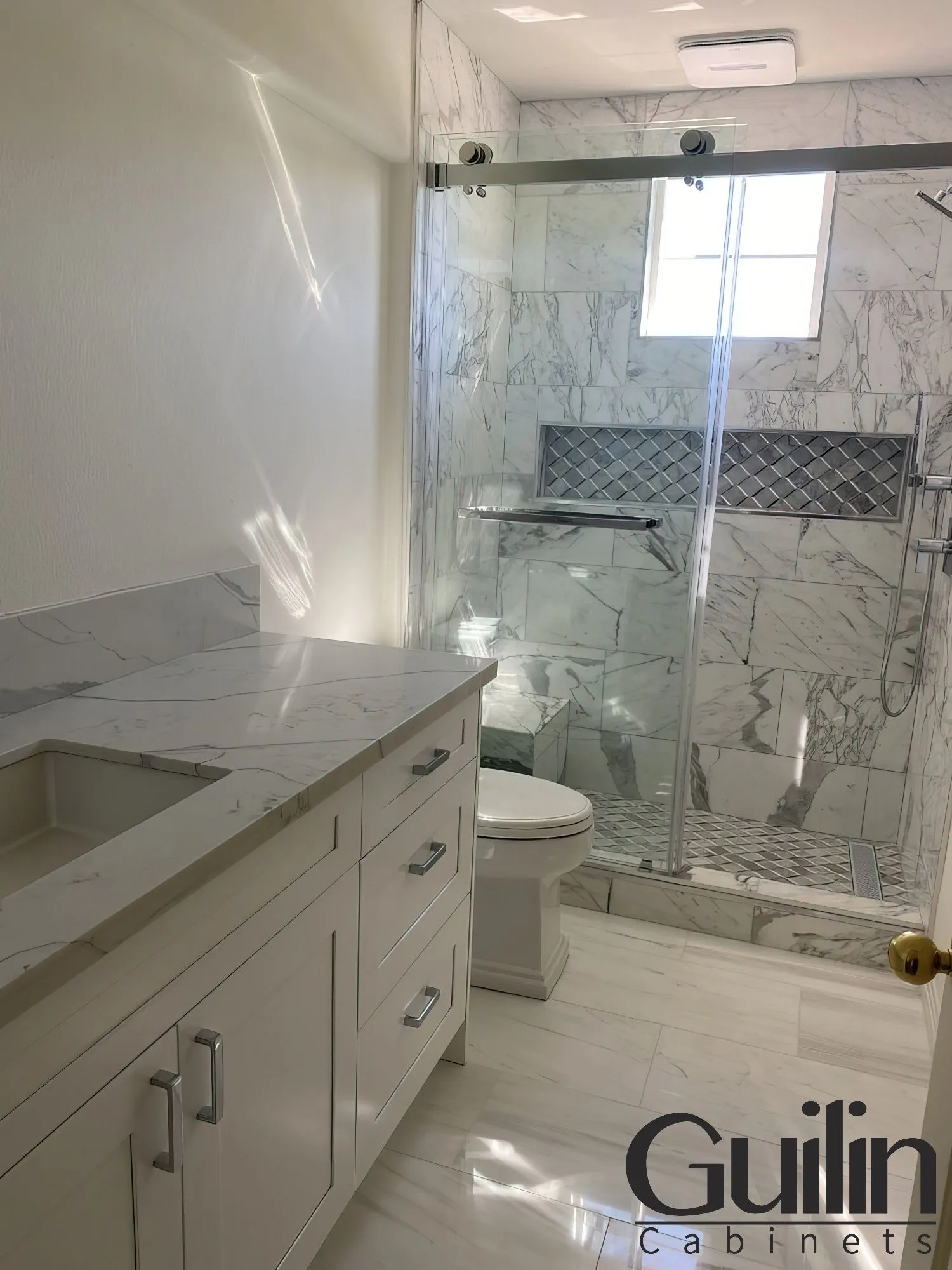 Three-quarter bathrooms are a homeowner's best friend to save time and effort on cleaning and maintenance.