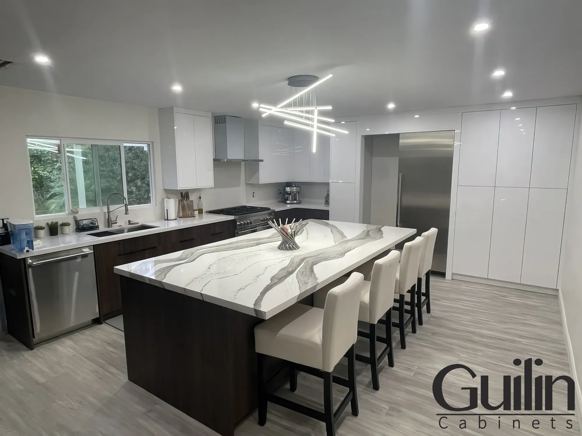 L shaped Kitchen White Cabinet Layout we Remodel in 