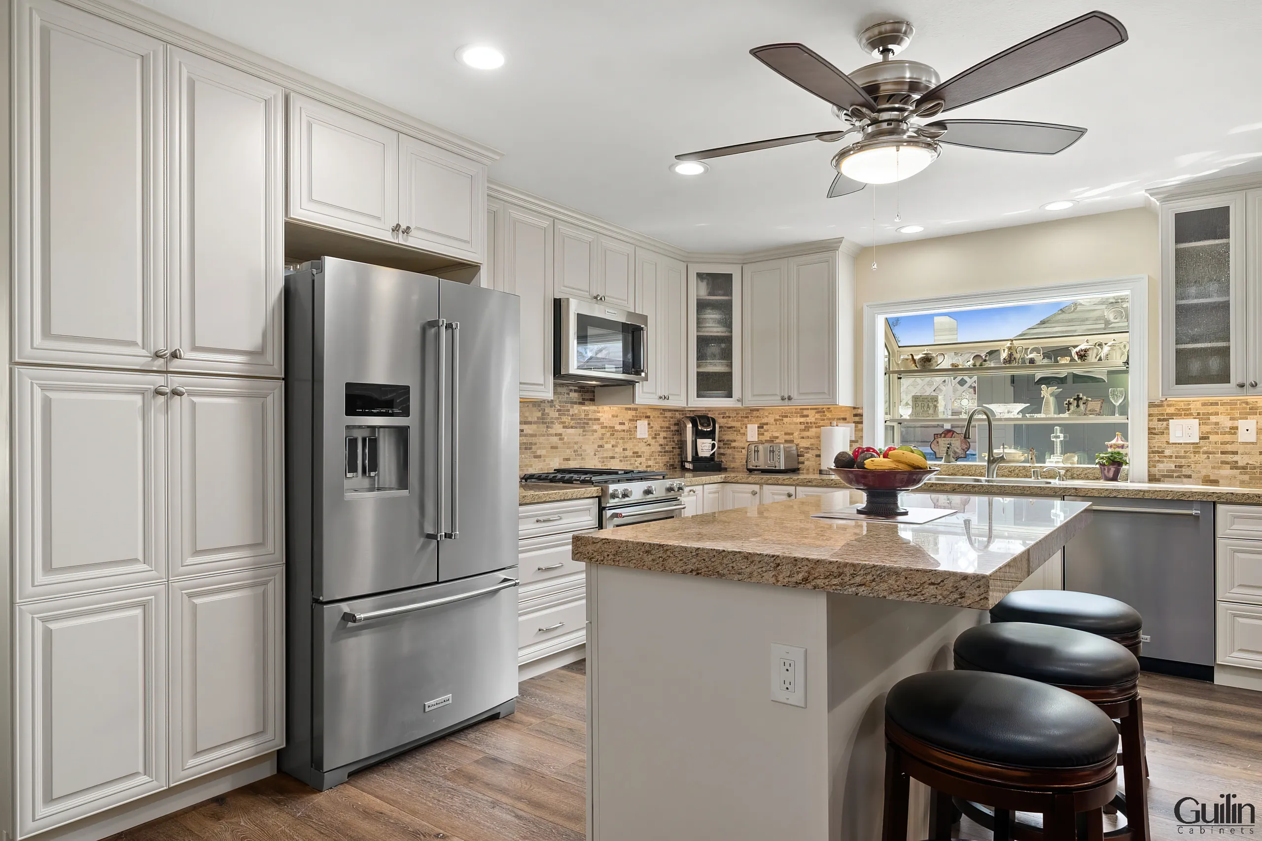 The pros of granite countertops include their durability, heat resistance, and low maintenance.