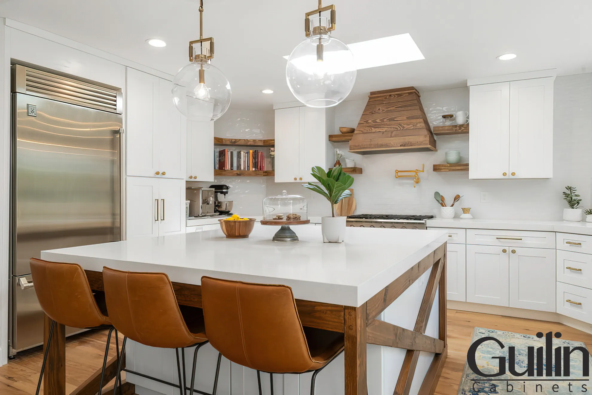 White Kitchen Project Farm house style Remodel By Guilin Cabinets in California 10