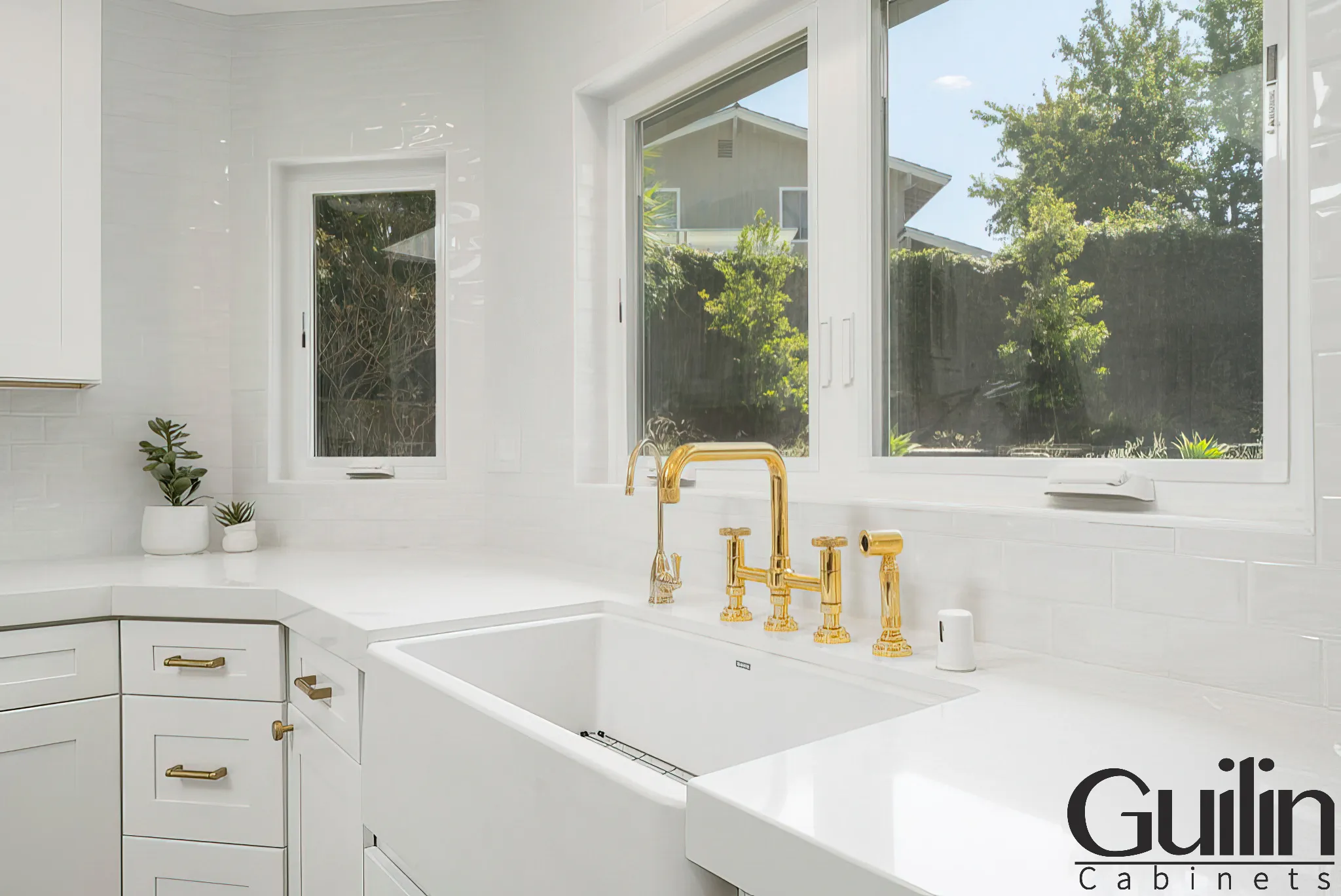 White Kitchen Project Farm House Style Remodel By Guilin Cabinets In California 11