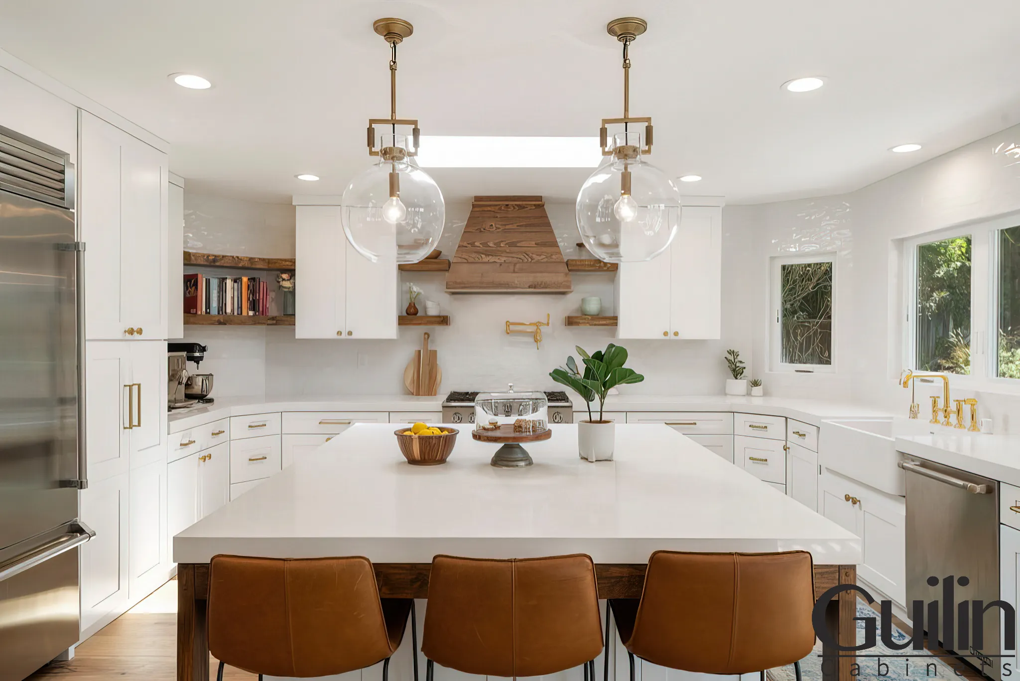 White Kitchen Project Farm house style Remodel By Guilin Cabinets in California-6