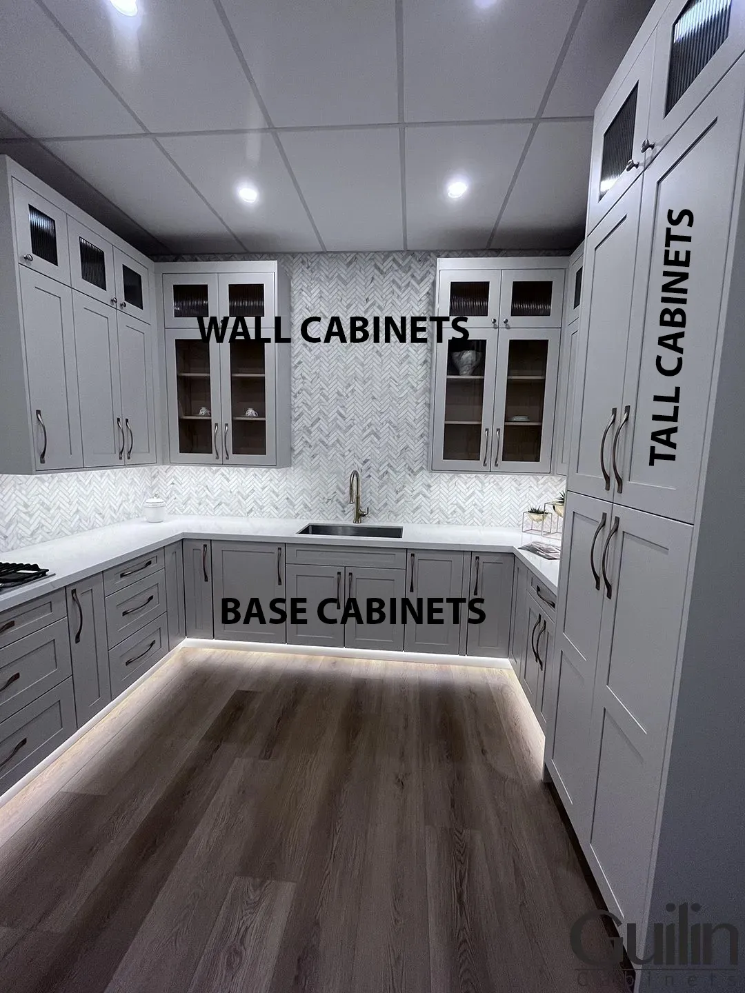 Tal and walll cabinets help you save storage, and free your countertop space.