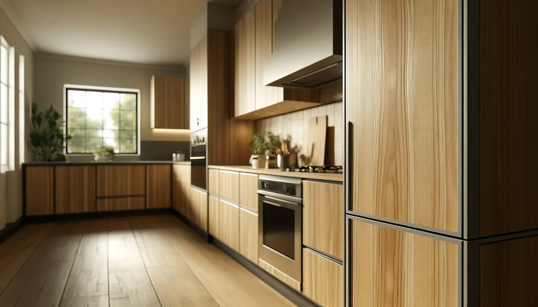 Wood veneer can be utilized to elevate any area by giving it a sophisticated appearance and feel similar to real wood.