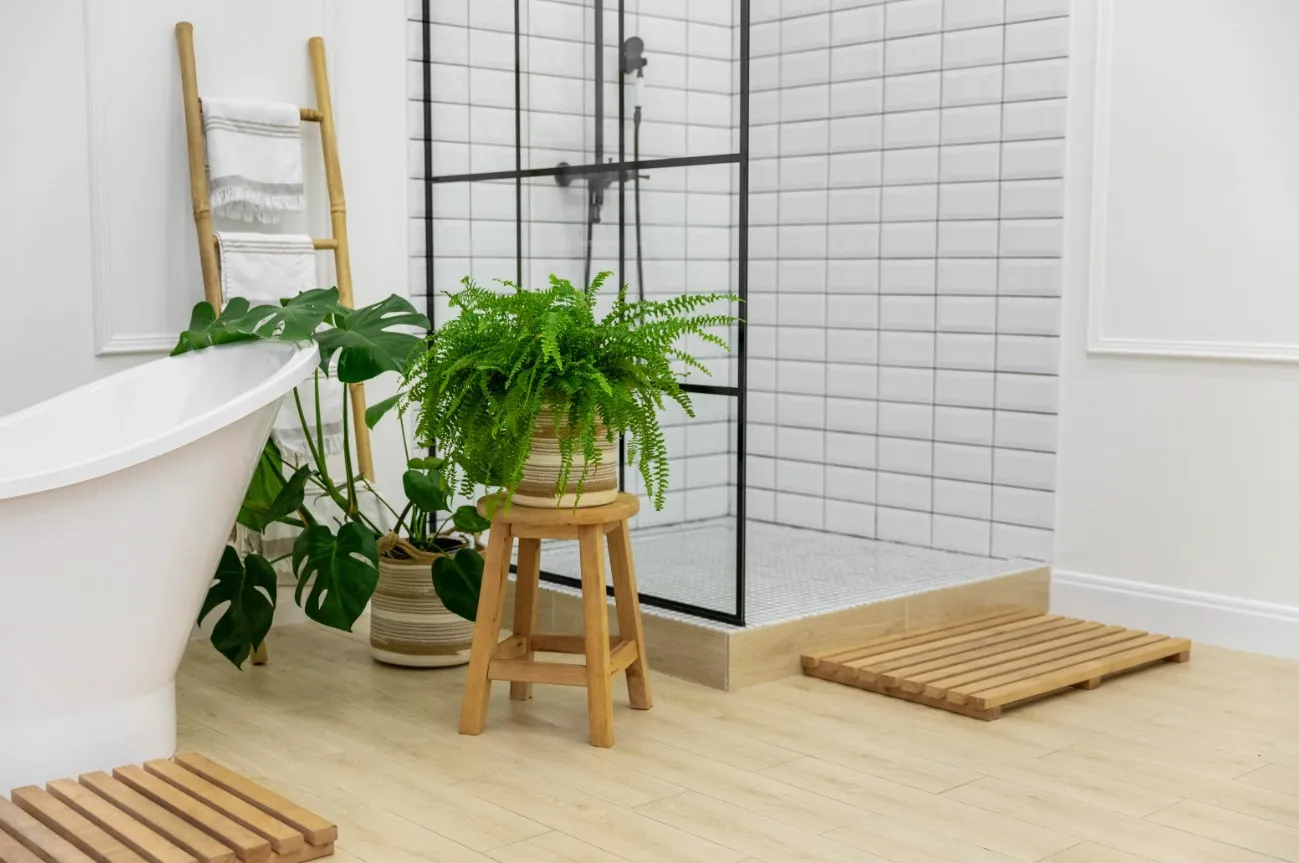 Ceilings With Wooden Beams in the Bathroom 1