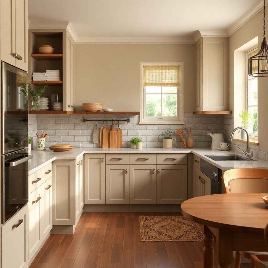 Kitchen color Earthy Tones with Cream