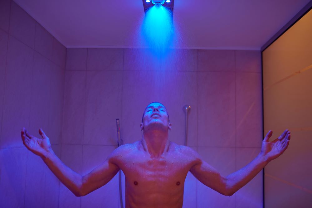 LED Showerheads add a touch of whimsy and luxury, but it also comes with a unique feature of built-in LED lights that change color as the water temperature changes.
