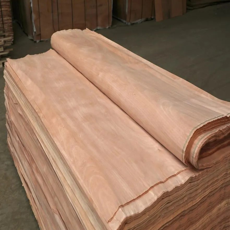 Thin wood slices used for wood veneers are produced by chopping or peeling logs.