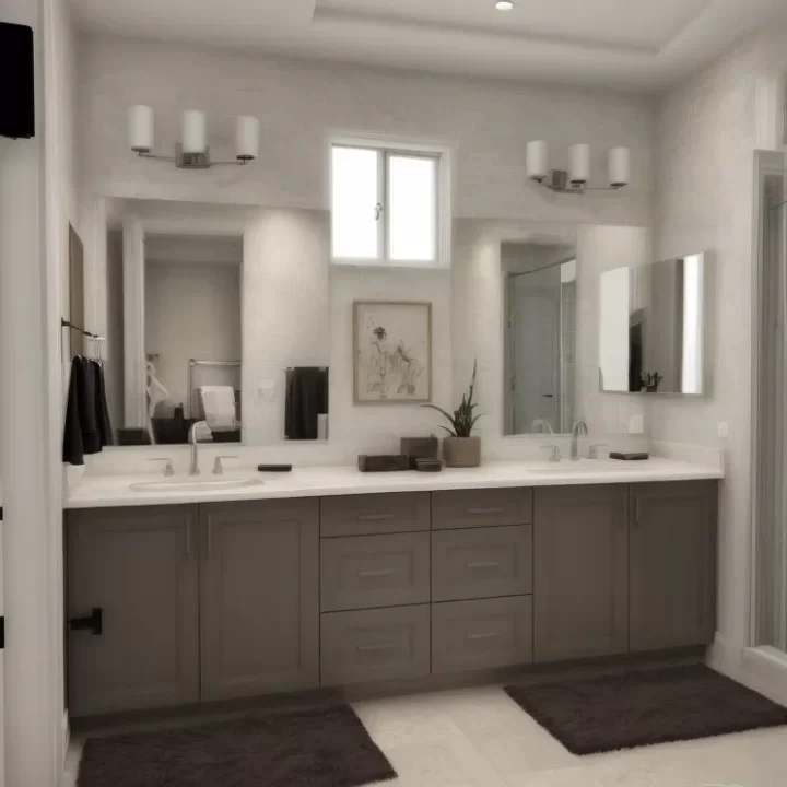 Custom Bathroom Vanity And Installed By Guilin Cabinets Bathroom Orange County CA 3D 1