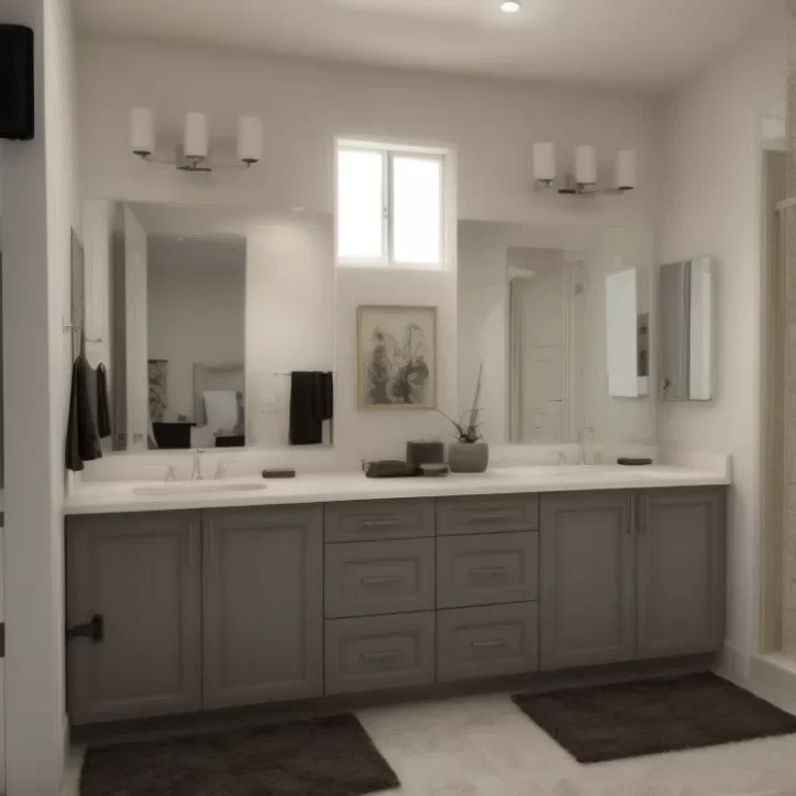 Custom Bathroom Vanity And Installed By Guilin Cabinets Bathroom Orange County CA 3D 4