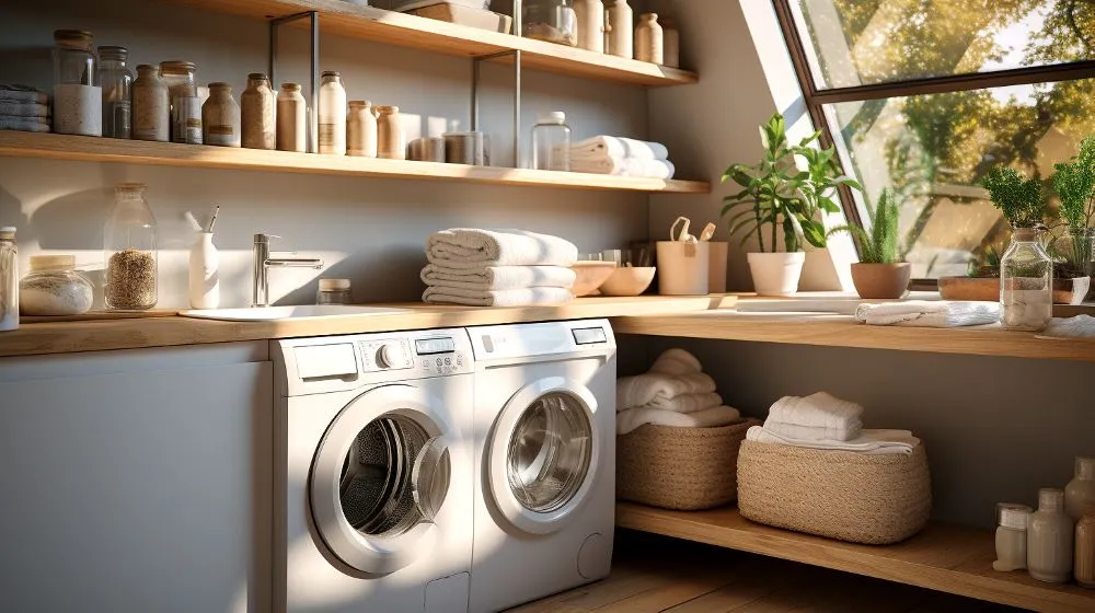 Affordable Laundry Room DIY Countertop Over Washer and Dryer