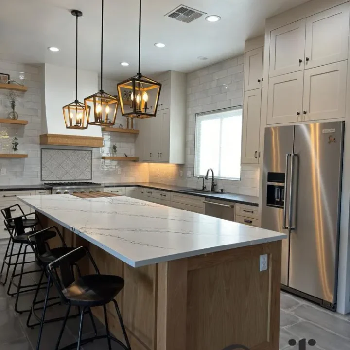 Cozy White Kitchen Remodel With Soild Wood Island, Orange County 4 (1)