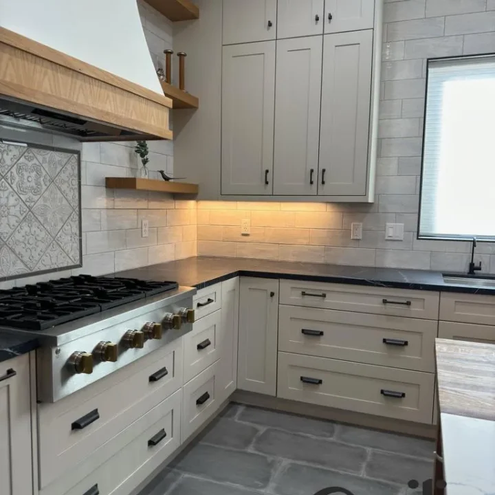 Cozy White Kitchen Remodel With Soild Wood Island, Orange County 6 (1)