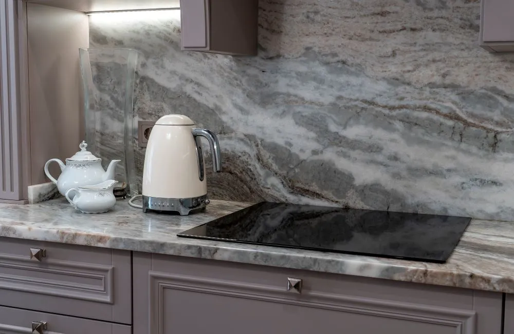 For high-traffic kitchens, soapstone is a great option due to its resistance to heat and stains.