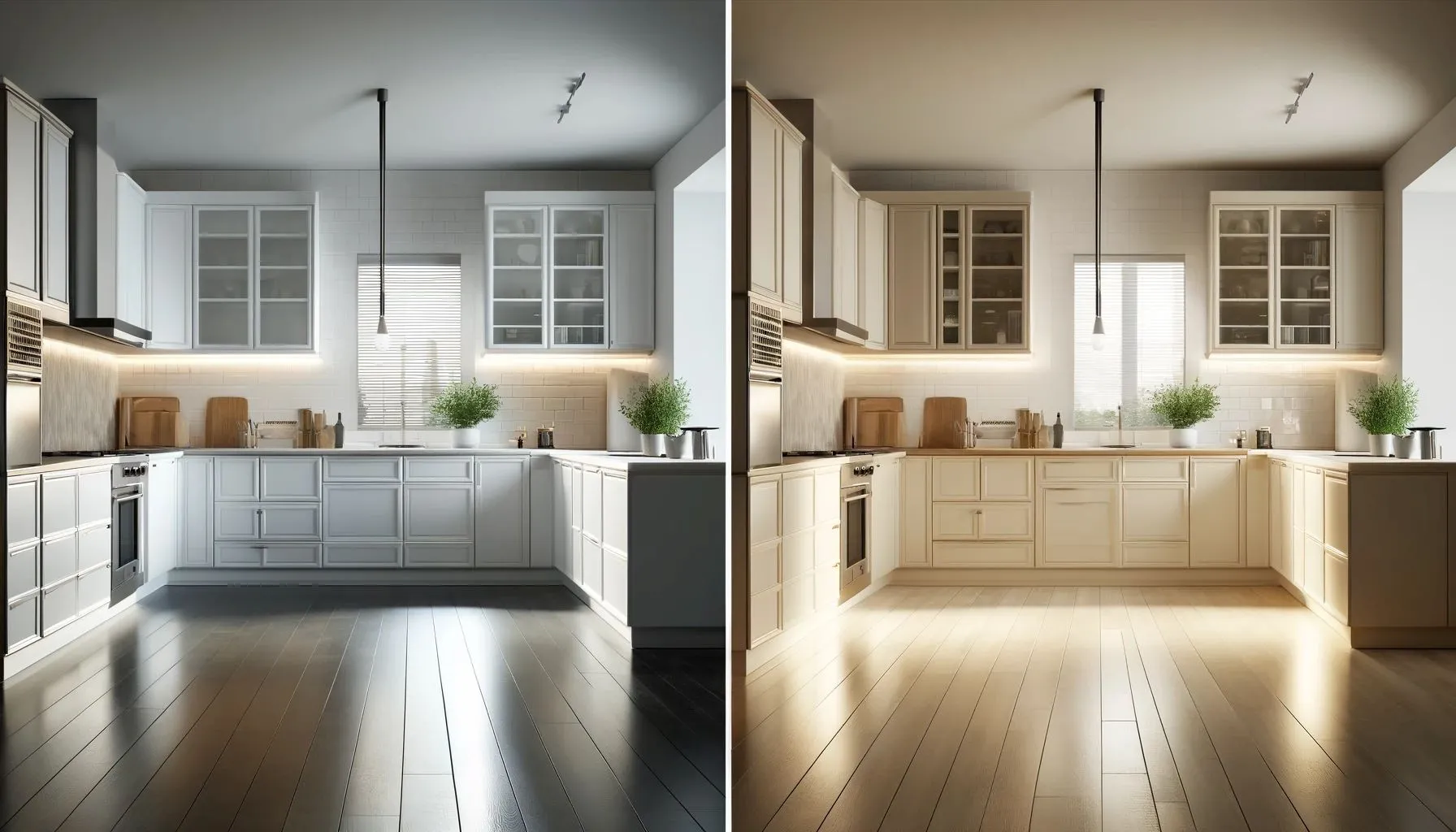 Different Pure White vs Off White Kitchen Cabinets 5