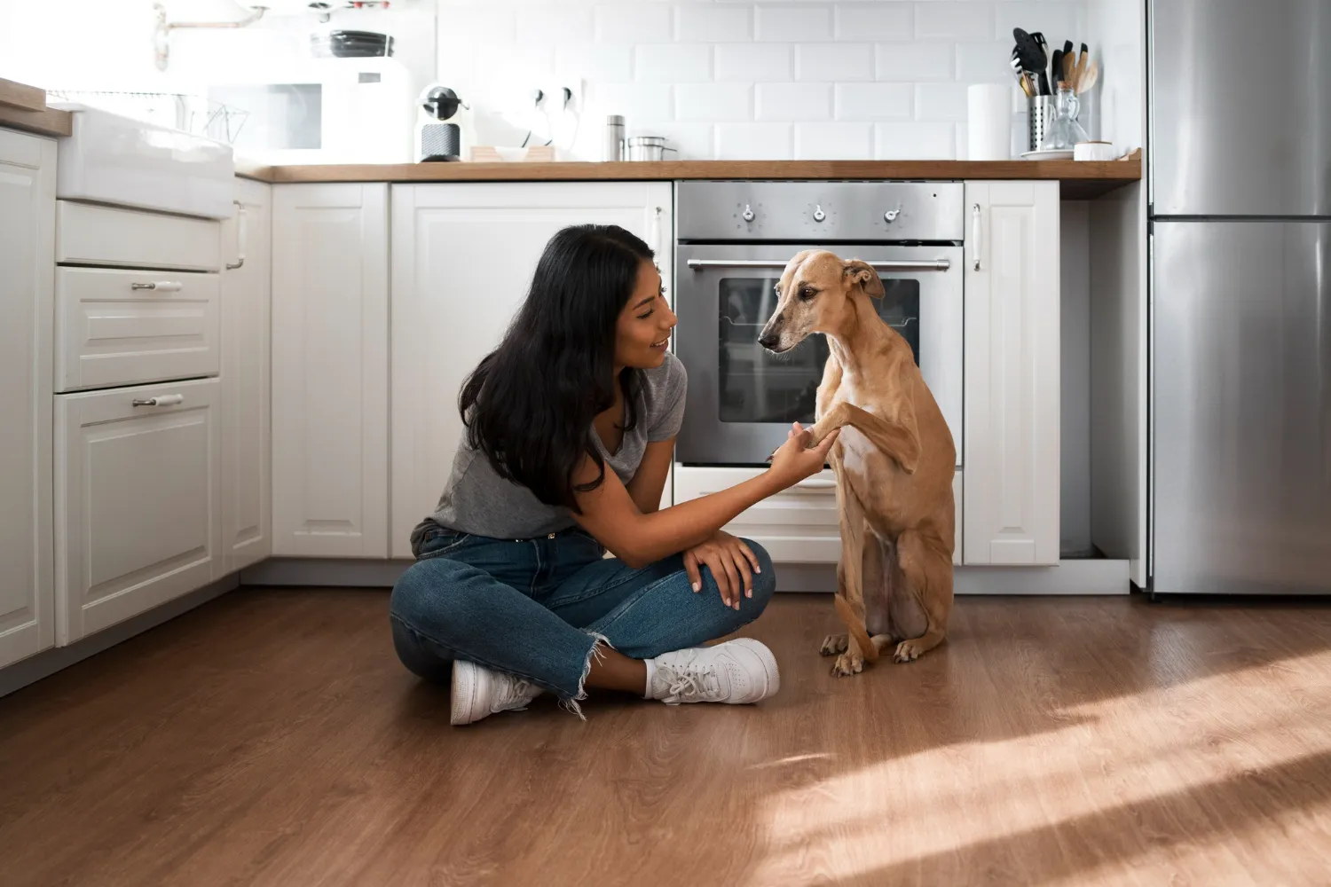 When looking for flooring that is safe for pets, laminate is a common option. Laminate flooring is durable, long-lasting, and easy to maintain. It also hides scratches and wear and tear from active pets.