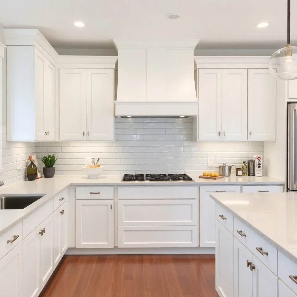 White Kitchen Cabinets with Subway Tile