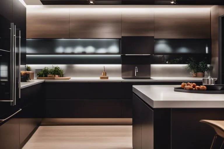 A modern kitchen exudes an air of refinement and simplicity because to its lack of ornate elements and over-decorating.