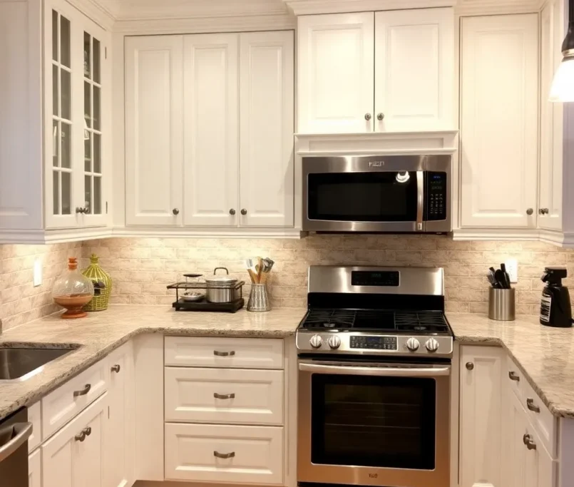 White Kitchen Cabinets with Granite Countertops