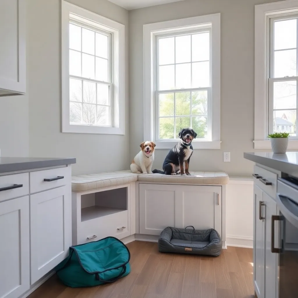 Place a cushioned window seat or perch so your pet can relax while you cook.