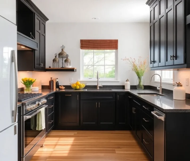 Dark Cabinets with Light Walls 4