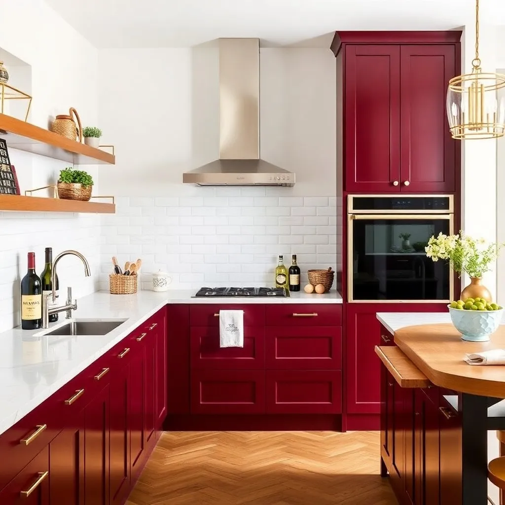 Kitchen Burgundy and Champagne Gold