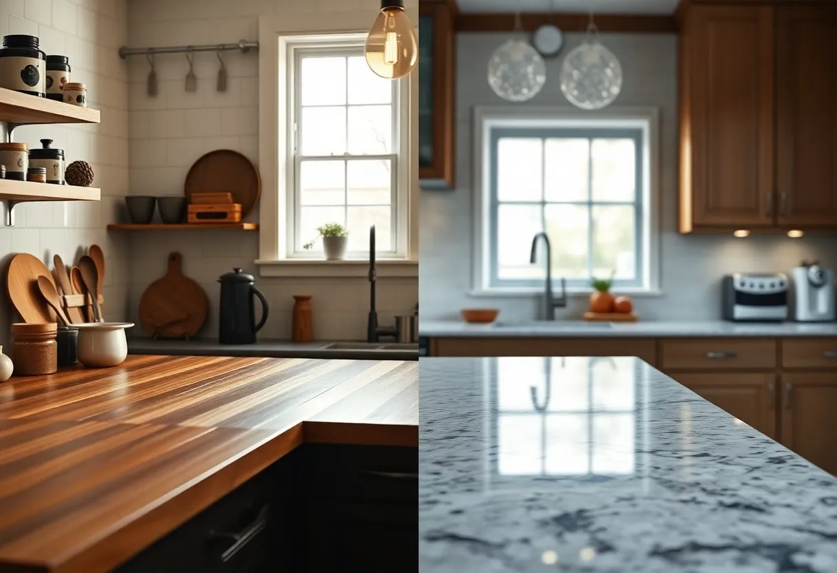 butcher block vs granite countertops key pros and cons kbk