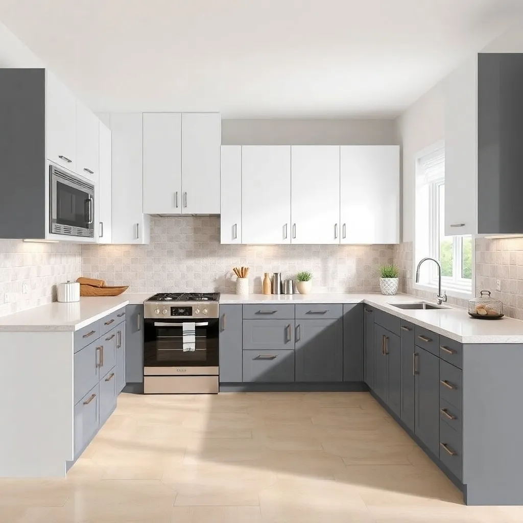 2 tone kitchen White and Gray