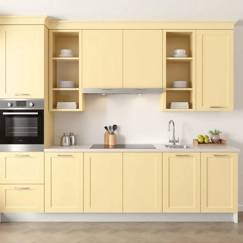 MDF Kitchen Cabinets Bright Color with a Smooth Surface