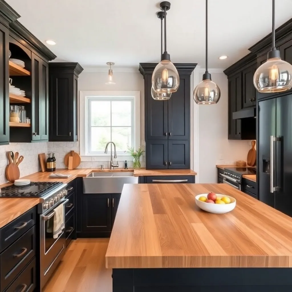 The Countertops For Kitchen With Black Cabinets Butcher 2