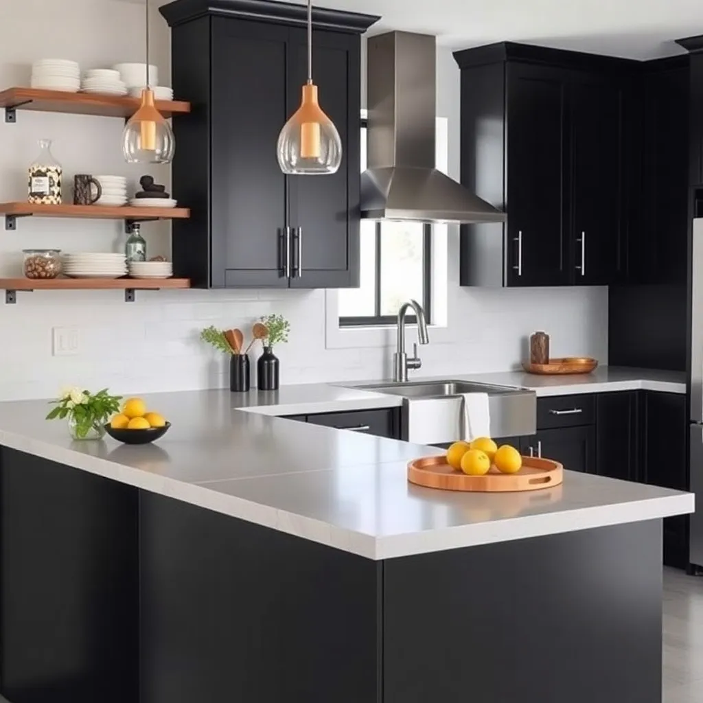 The Countertops For Kitchen With Black Cabinets Concrete 1