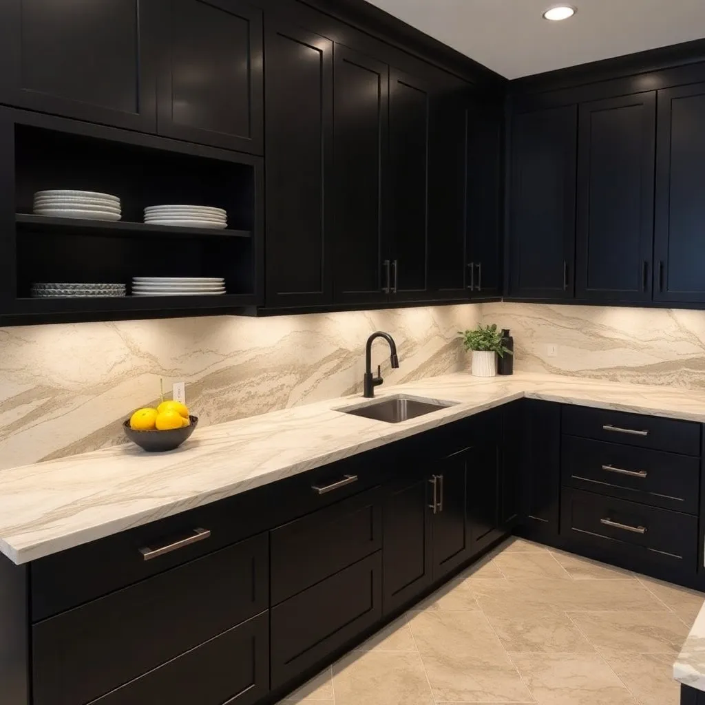 The Countertops For Kitchen With Black Cabinets Exotic Natural Stone 1