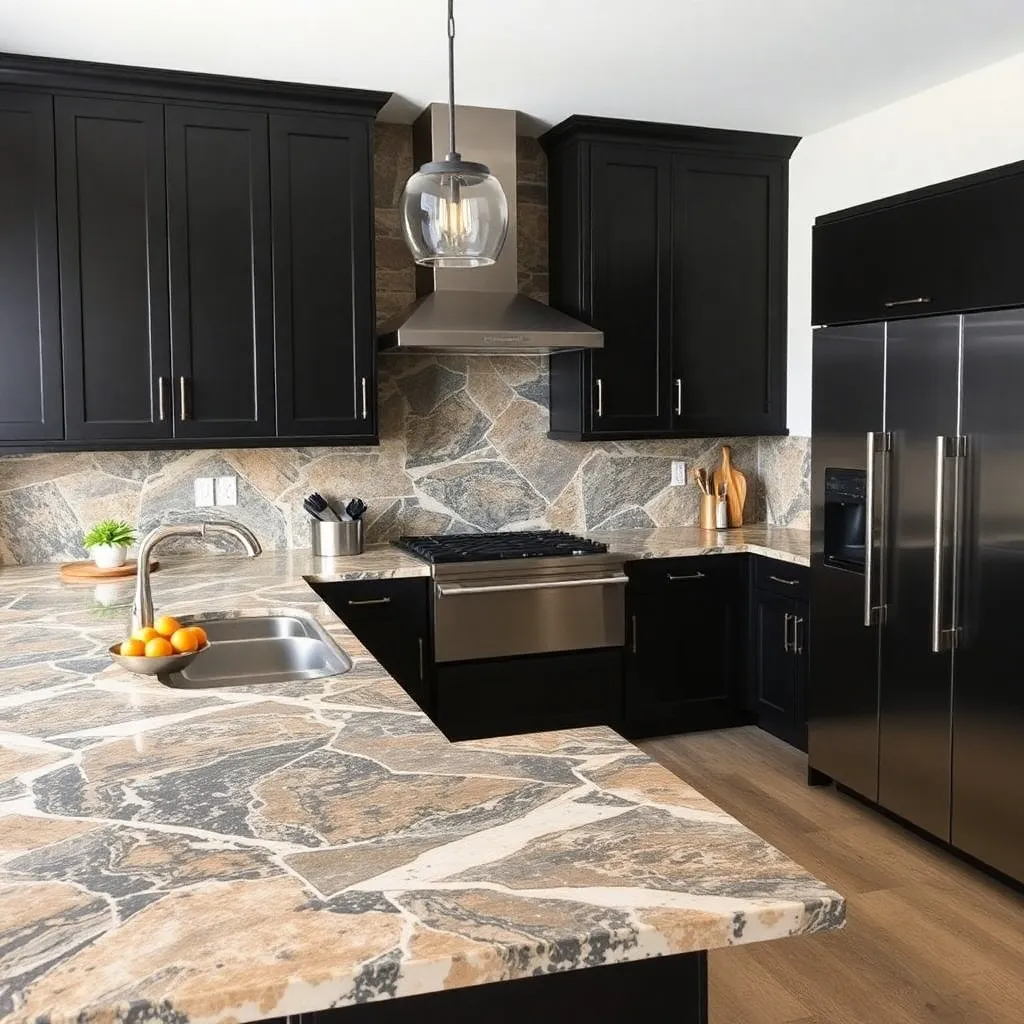 The Countertops For Kitchen With Black Cabinets Exotic Natural Stone 2
