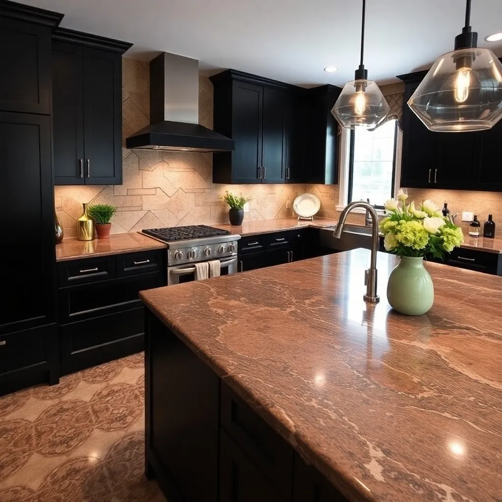The Countertops For Kitchen With Black Cabinets Exotic Natural Stone 3