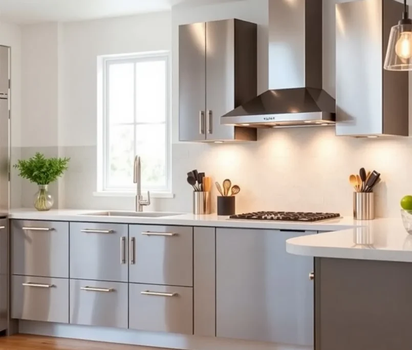 The Stainless Steel Kitchen Cabinets 2