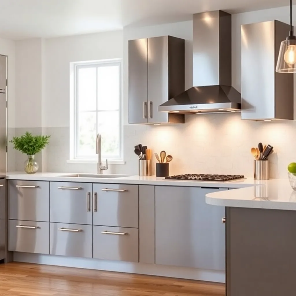 The Stainless Steel Kitchen Cabinets 2