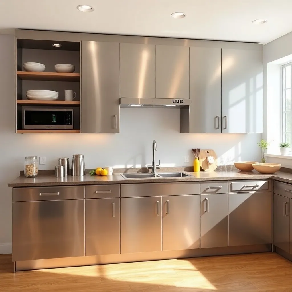 The Stainless Steel Kitchen Cabinets 3