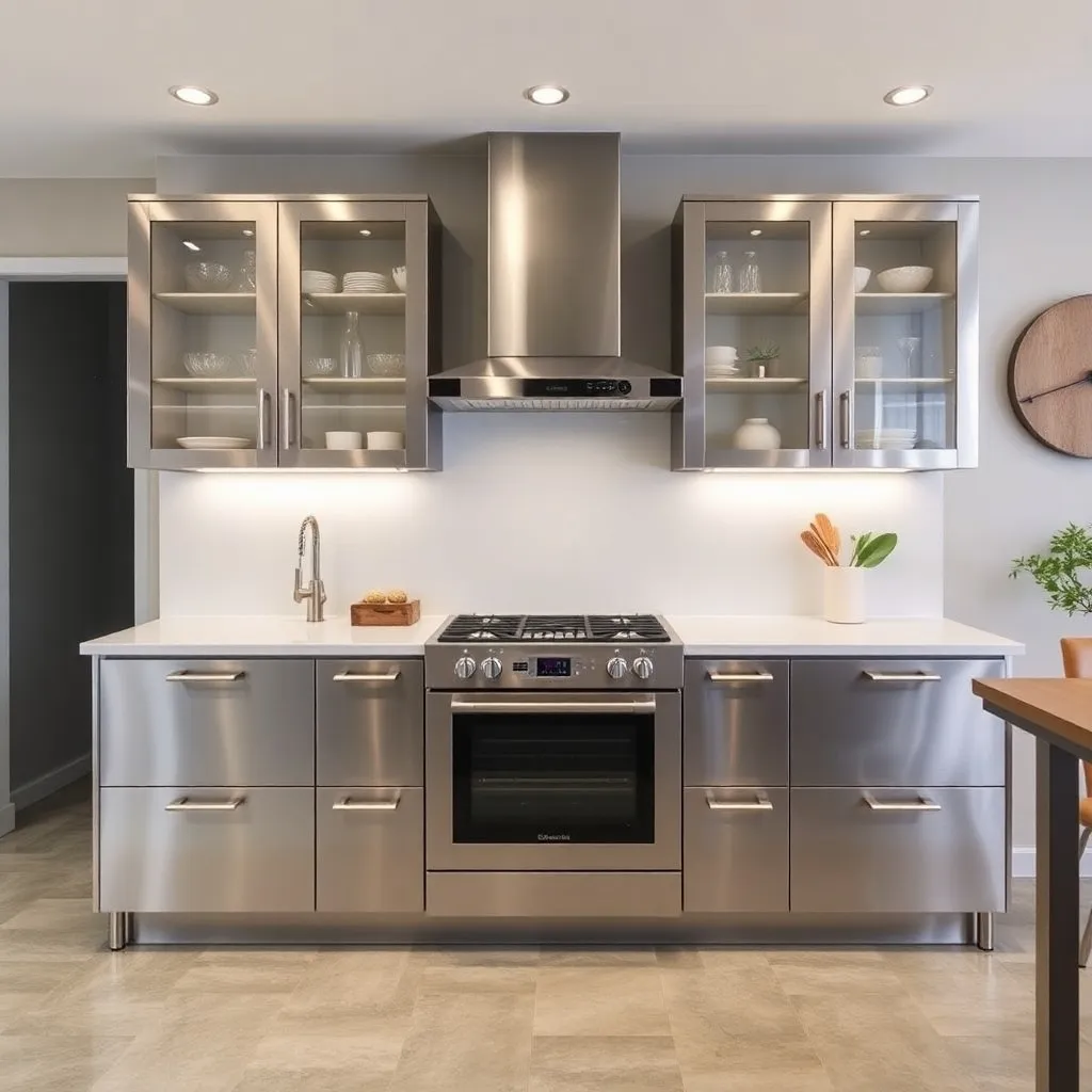 The Stainless Steel Kitchen Cabinets 4