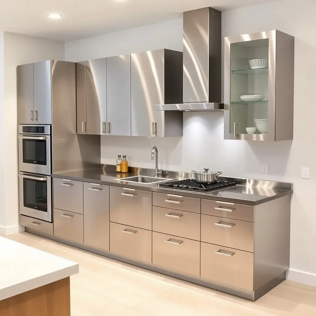 The Stainless Steel Kitchen Cabinets 5