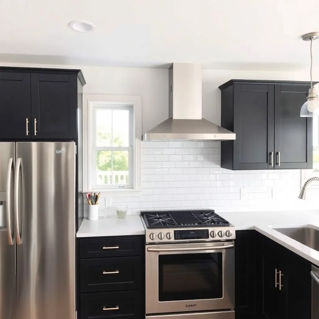 Kitchen Black cabinets to Pair with Stainless Steel Appliances 1